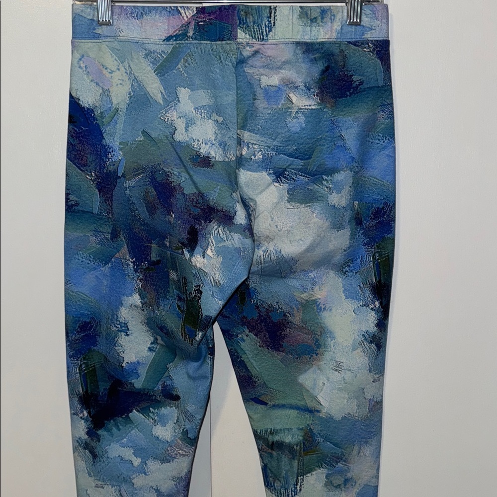 Soft Surroundings Leggings Blue Impressionist Print Women’s Small S - Picture 5 of 8